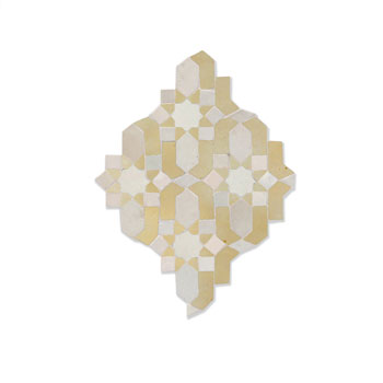 Mosaic House Moroccan tile Dazzle 1-11 White Beige  zellige, mosaic, zellij, field, pattern, glaze, intricate, classic, traditional, complex 